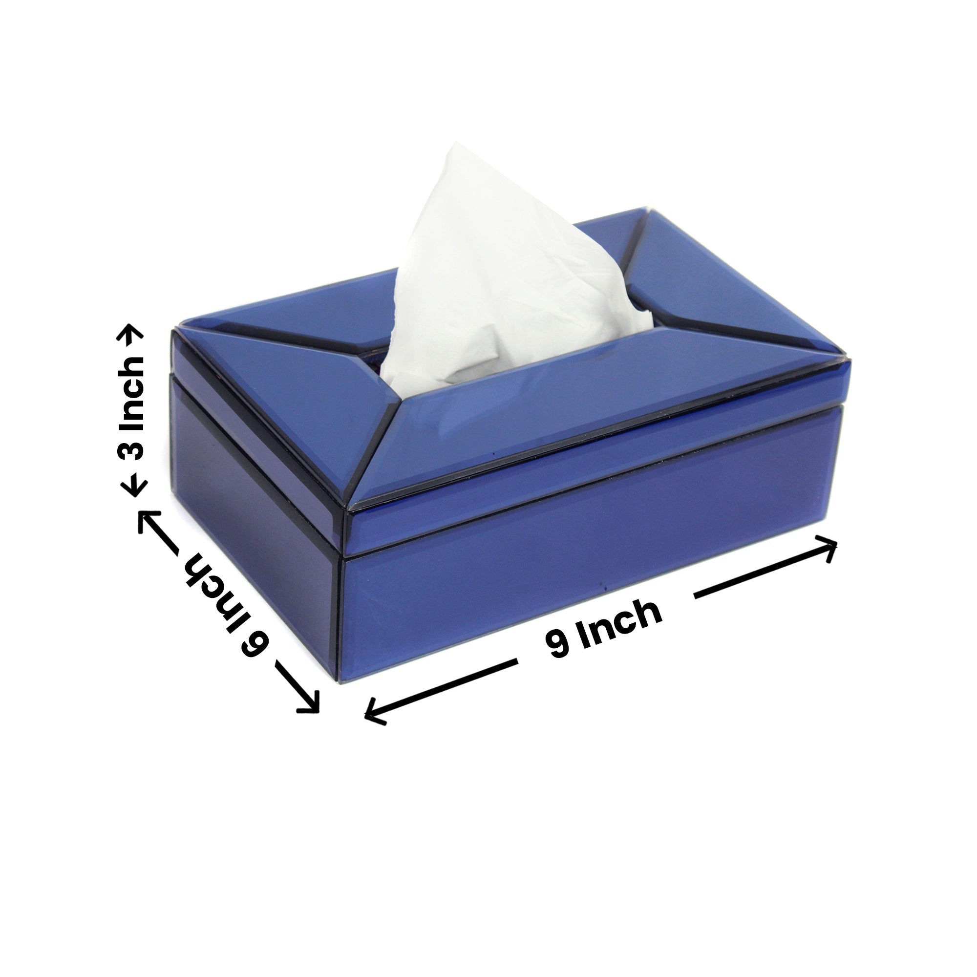 Luxury Blue Glass Tissue Box